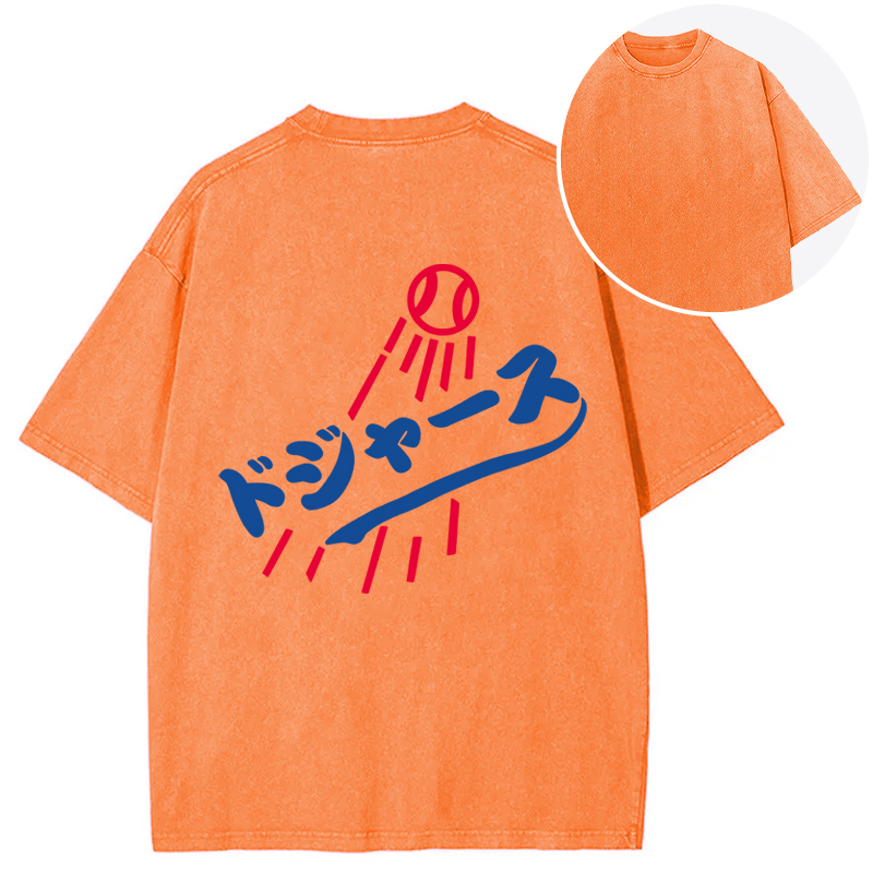 Tokyocanvas Japanese Baseball Back Washed T-Shirt