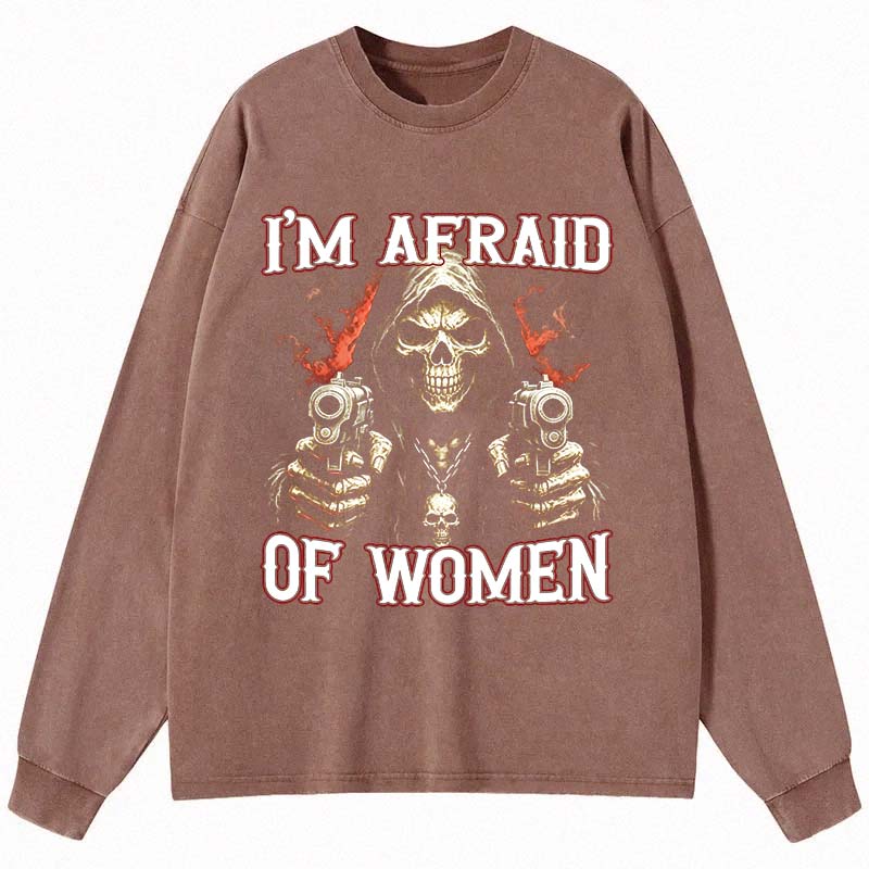 Tokyocanvas I'm Afraid Of Women Long Sleeve Washed T-Shirt
