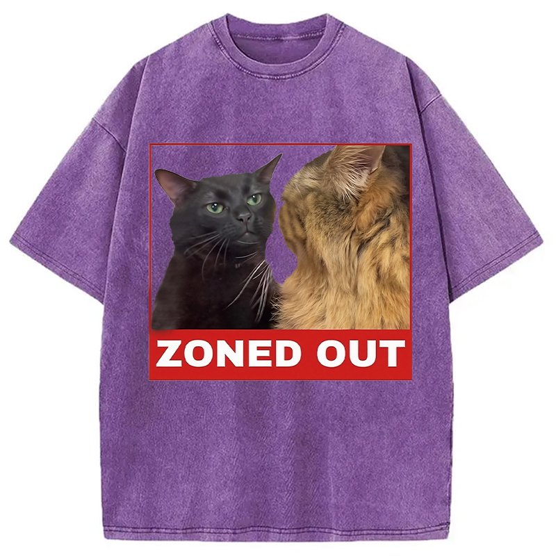 Tokyocanvas Funny Cat Zoning Meme Washed T-Shirt