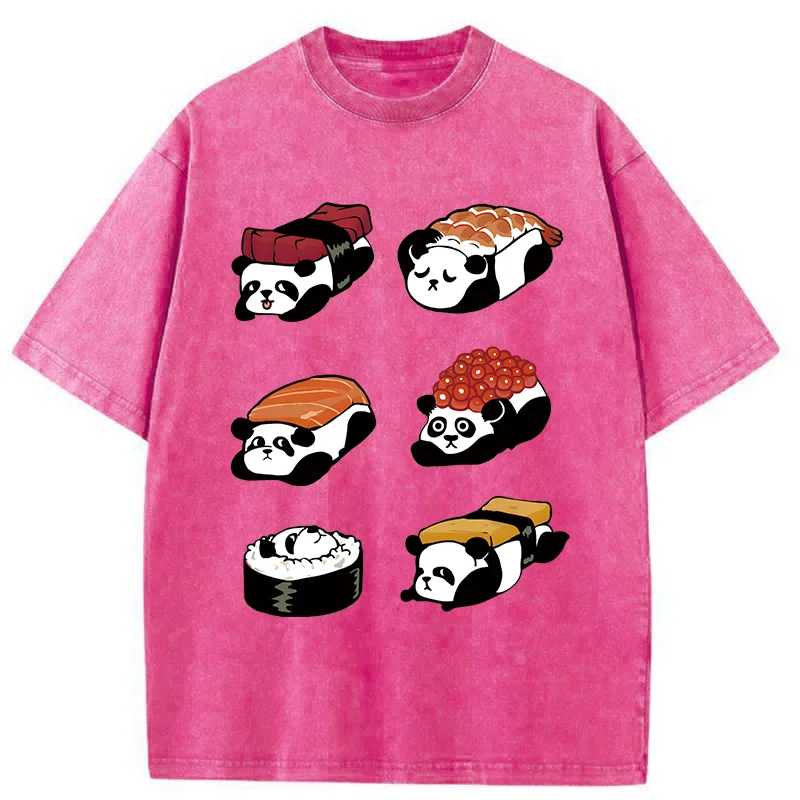 Tokyocanvas Panda Sushi Washed T-Shirt