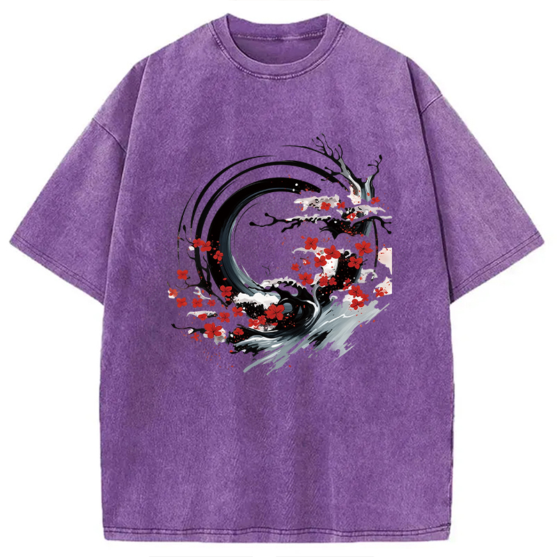 Tokyocanvas Sakura Tree Flow Washed T-Shirt