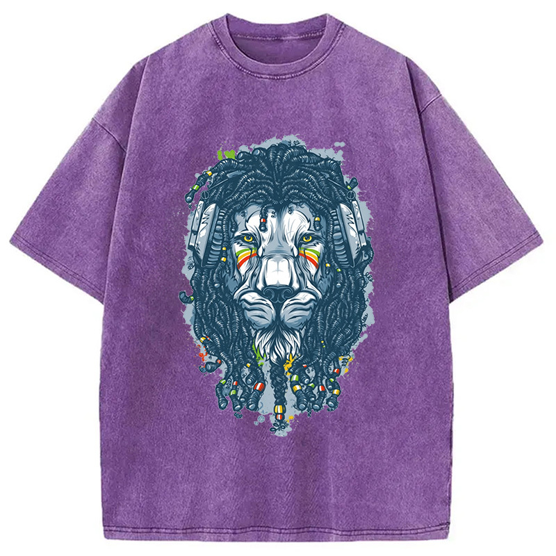 Tokyocanvas Hip Hop Lion Washed T-Shirt
