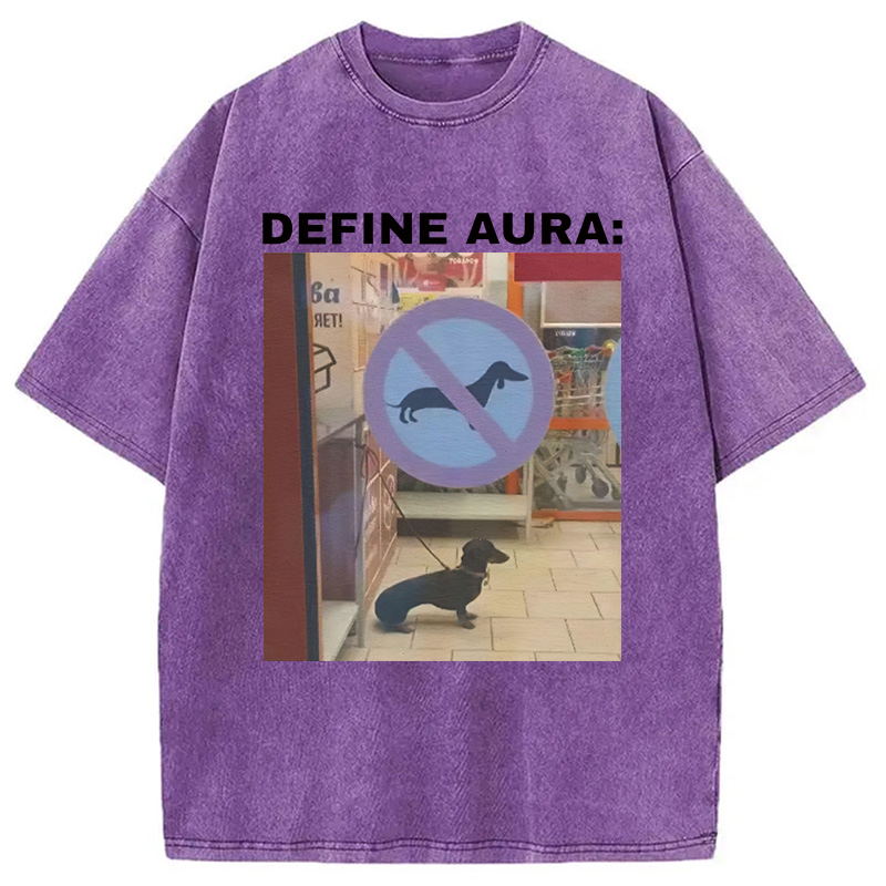 Tokyocanvas Define Aura Funny Washed T-Shirt