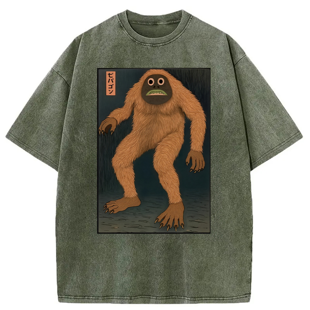 Tokyocanvas Japanese Long Hair Monste Washed T-Shirt
