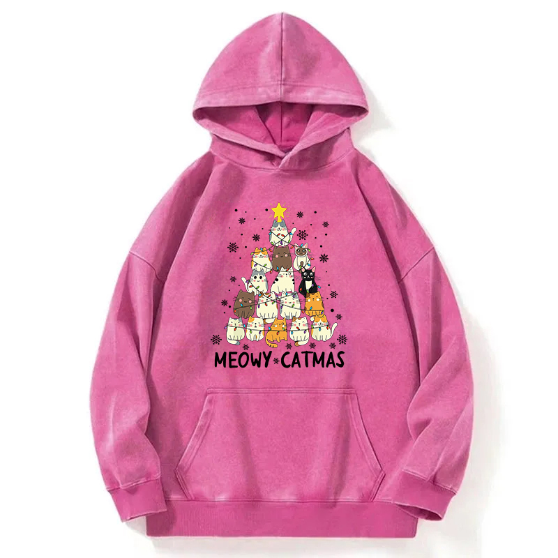 Tokyocanvas Meowy Catmas Washed Hoodie