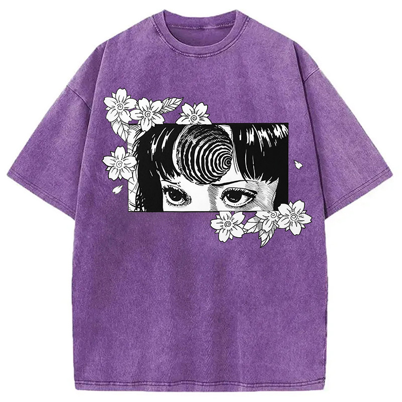 Tokyocanvas Tomie and Flowers Washed T-Shirt