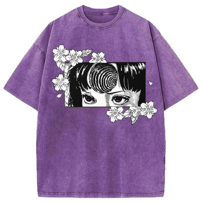 Tokyocanvas Tomie and Flowers Washed T-Shirt