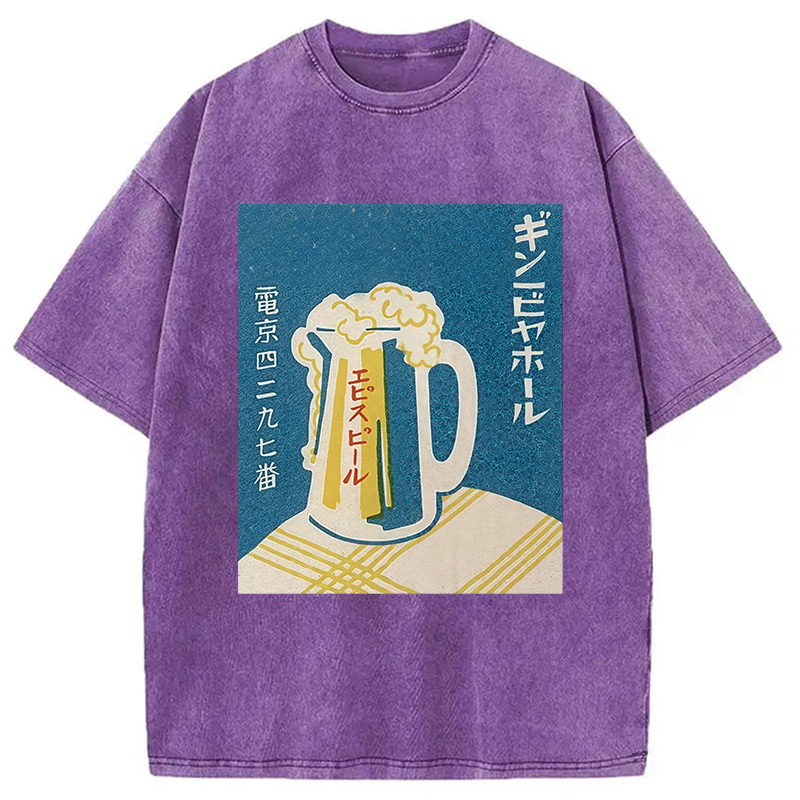 Tokyocanvas Japanese Vintage Beer Mug Washed T-Shirt