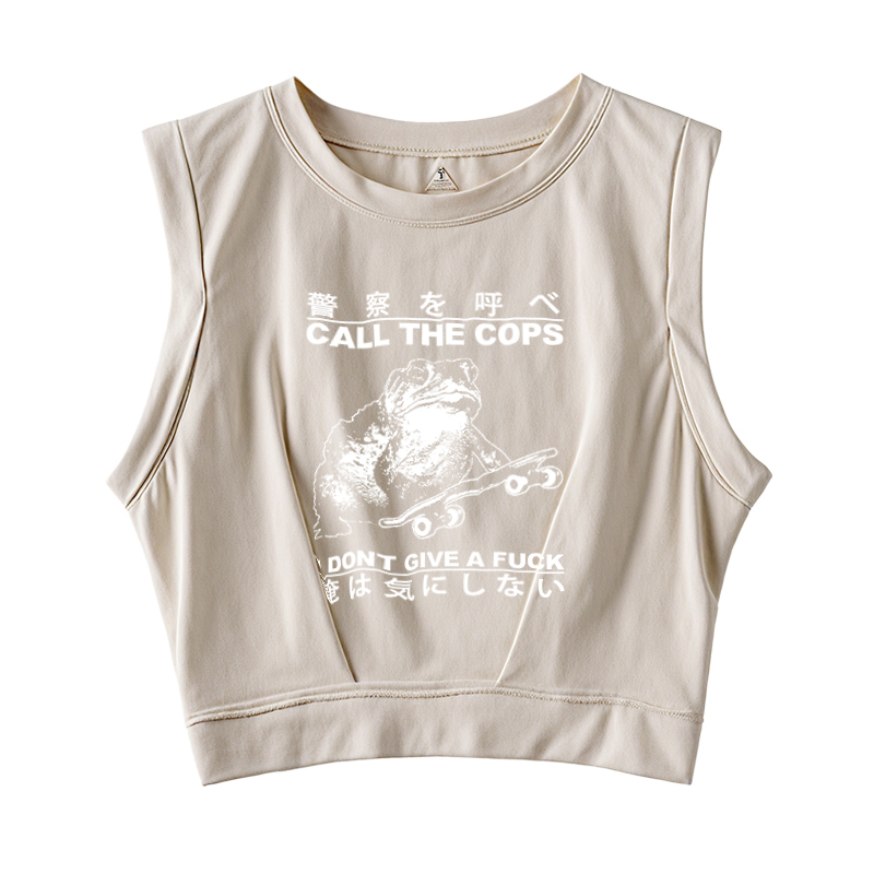 Tokyocanvas I Don't Care Sleeveless Crop Top