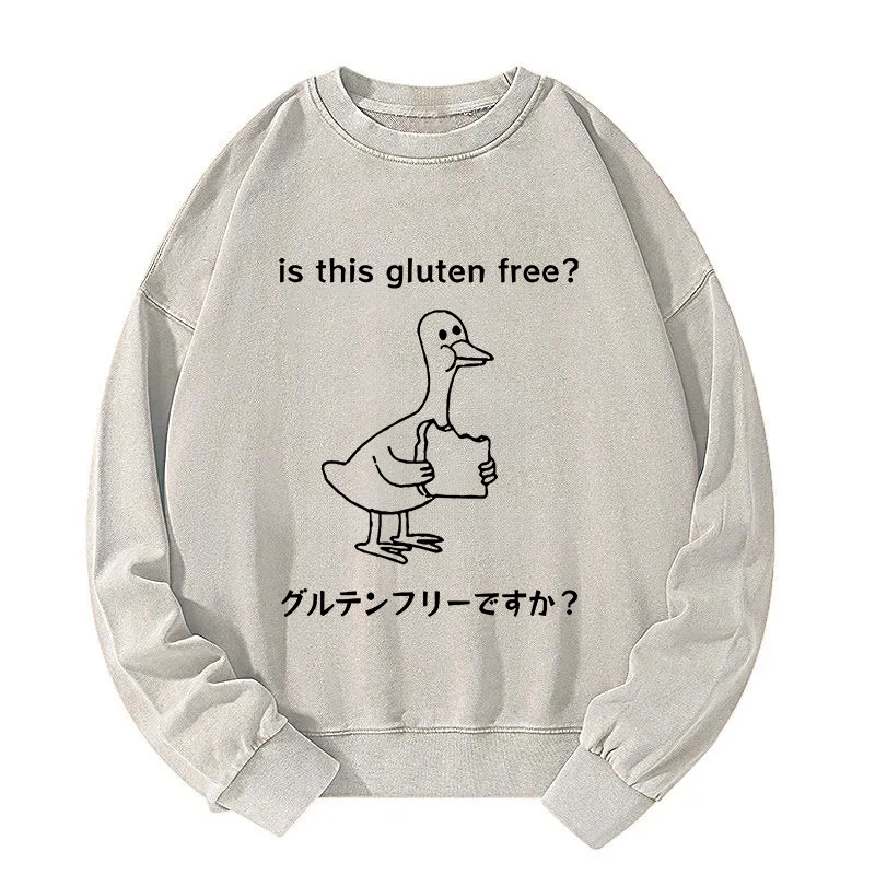 Tokyocanvas Avoid Gluten Product Washed Sweatshirt