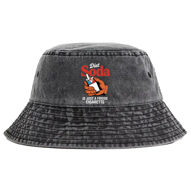 Tokyocanvas Diet Soda Is Just A Fridge Cigarette Funny Washed Bucket Hat