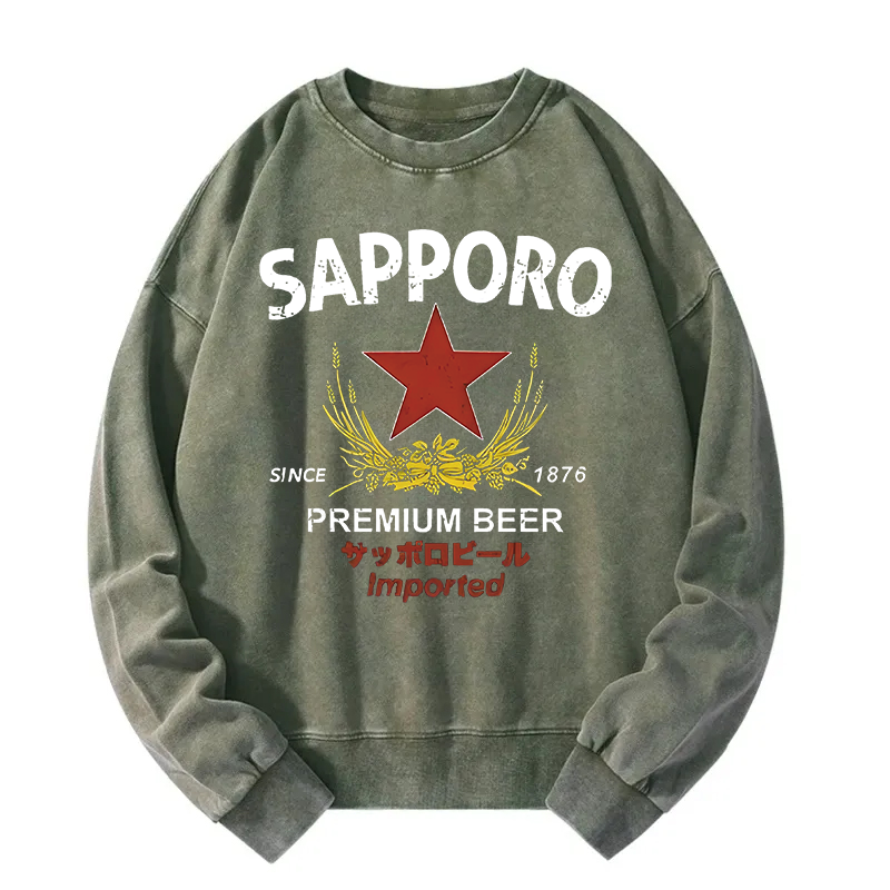 Tokyocanvas Sapporo Beer Essential Washed Sweatshirt