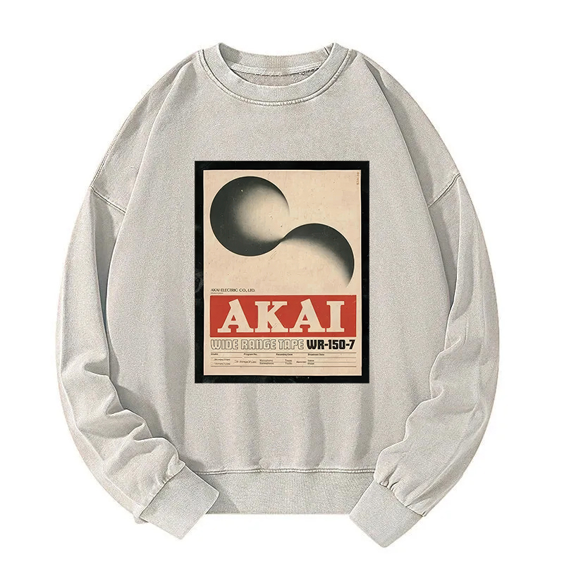 Tokyocanvas Akai 80s Vintage Music Record Tape Washed Sweatshirt
