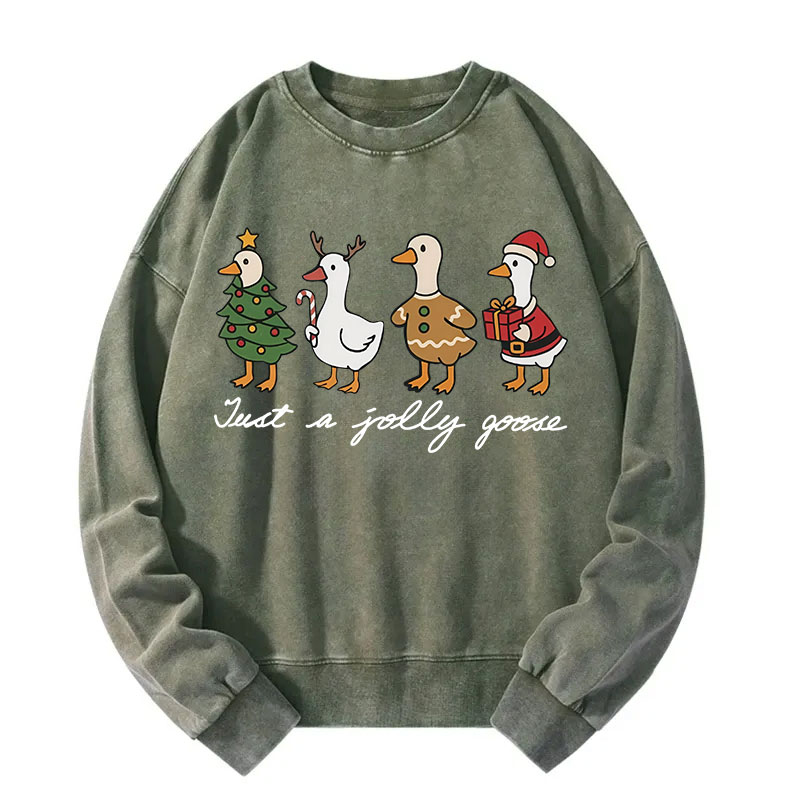 Tokyocanvas Just A Jolly Goose Washed Sweatshirt