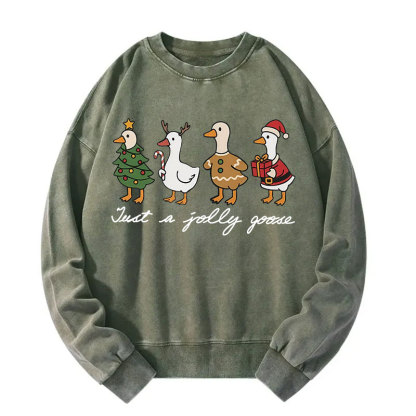 Tokyocanvas Just A Jolly Goose Washed Sweatshirt