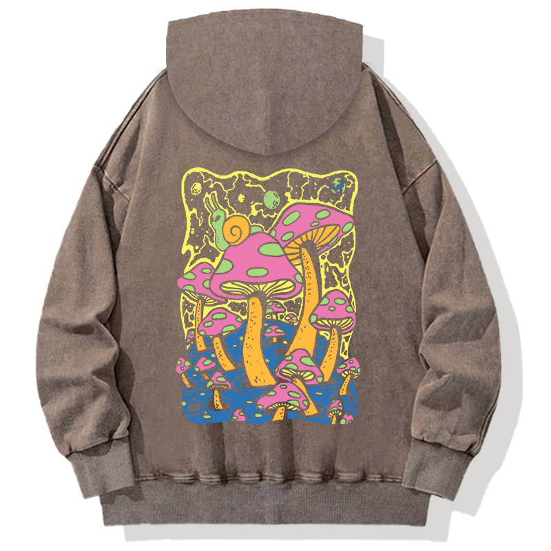 Tokyocanvas Mushroom World Back Washed Hoodie