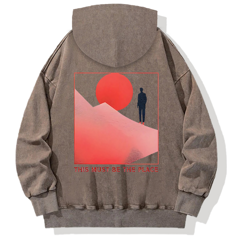 Tokyocanvas Must Be The Place Back Washed Hoodie