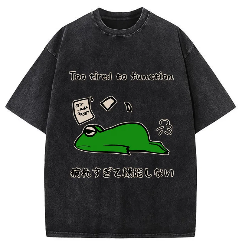 Tokyocanvas Too Tired To Work Properly Washed T-Shirt