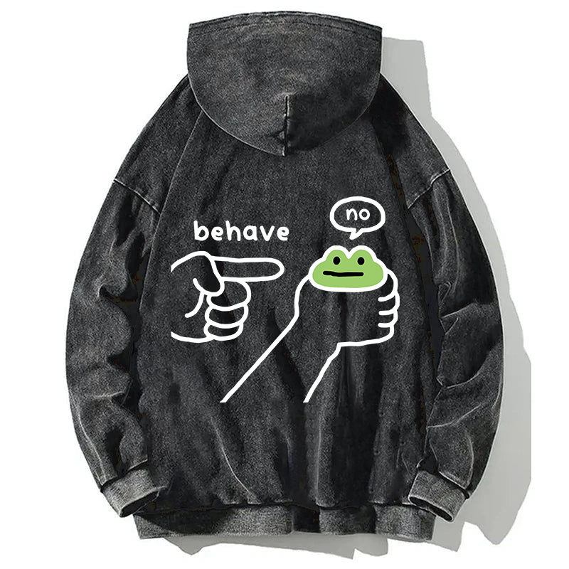 Tokyocanvas Dishonest Frog Back Washed Hoodie