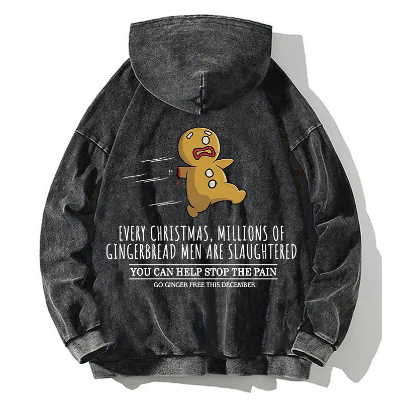 Tokyocanvas Gingerbread Man Disaster Back Washed Hoodie