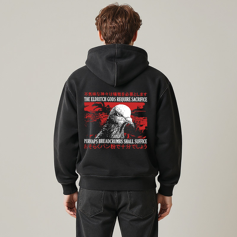 Tokyocanvas Eldritch Gods Pigeon Vintage Washed Zip Hoodie