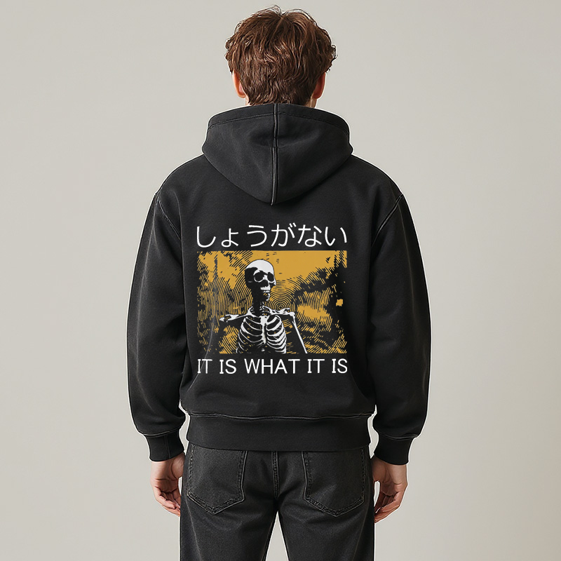 Tokyocanvas It is what it is Skeleton Washed Zip Hoodie