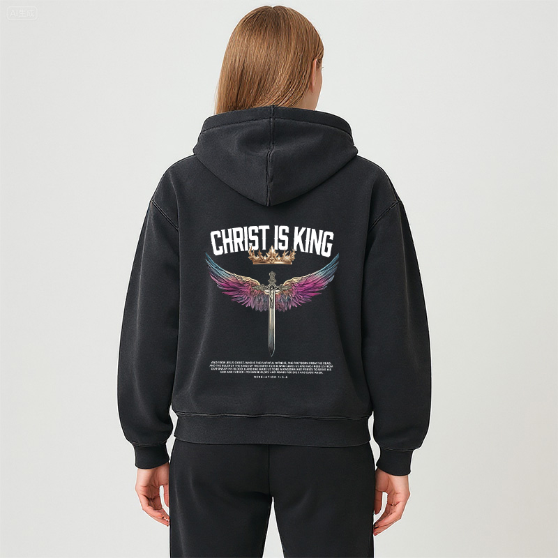Tokyocanvas Christ Is King Christian Washed Zip Hoodie