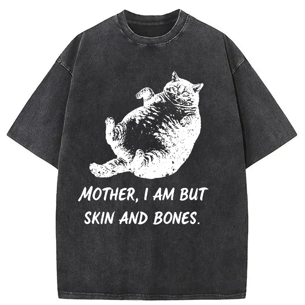 Tokyocanvas Overweight Cat Washed T-Shirt