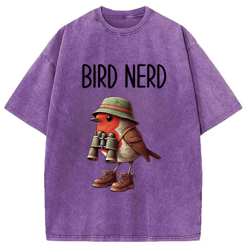 Tokyocanvas Funny Bird Nerd Washed T-Shirt