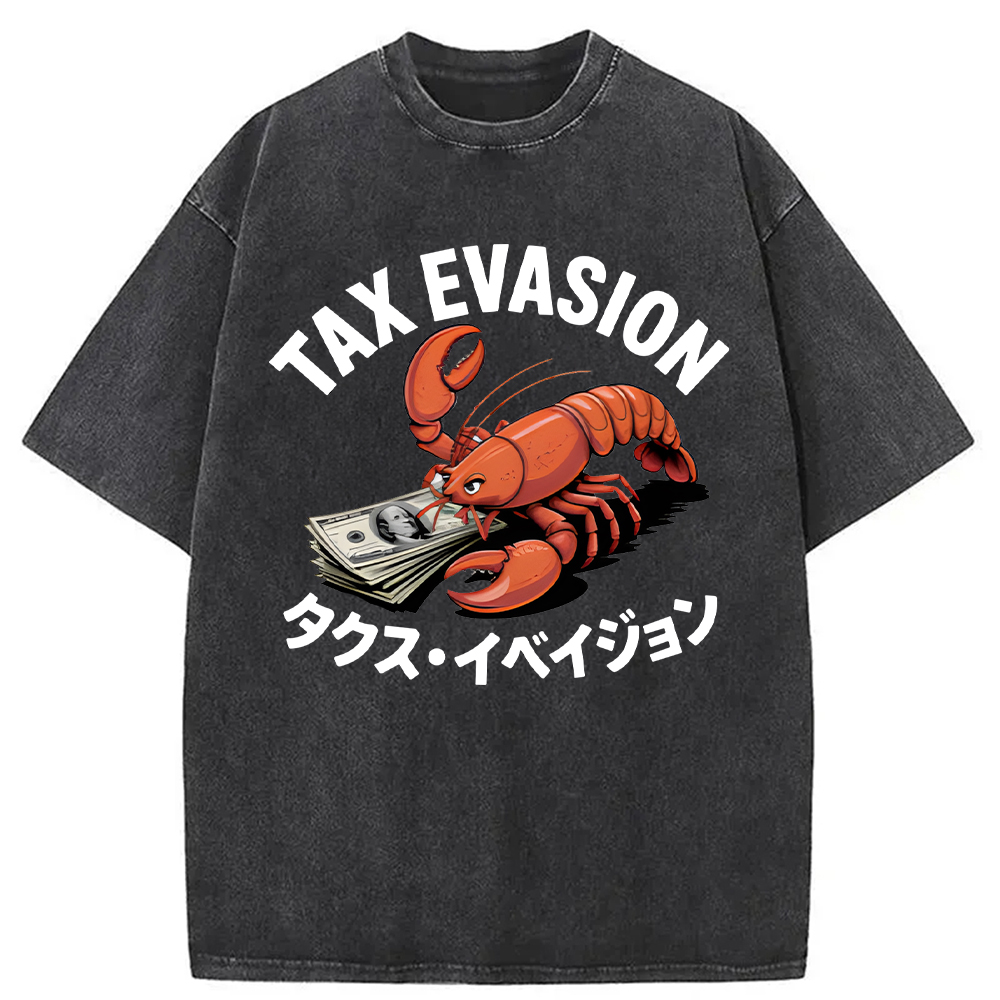 Tokyocanvas Tux Evasion Funny Washed T-Shirt