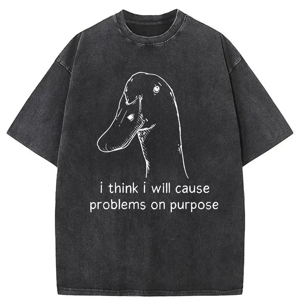 Tokyocanvas I Think I Will Cause Problems On Purpose Washed T-Shirt