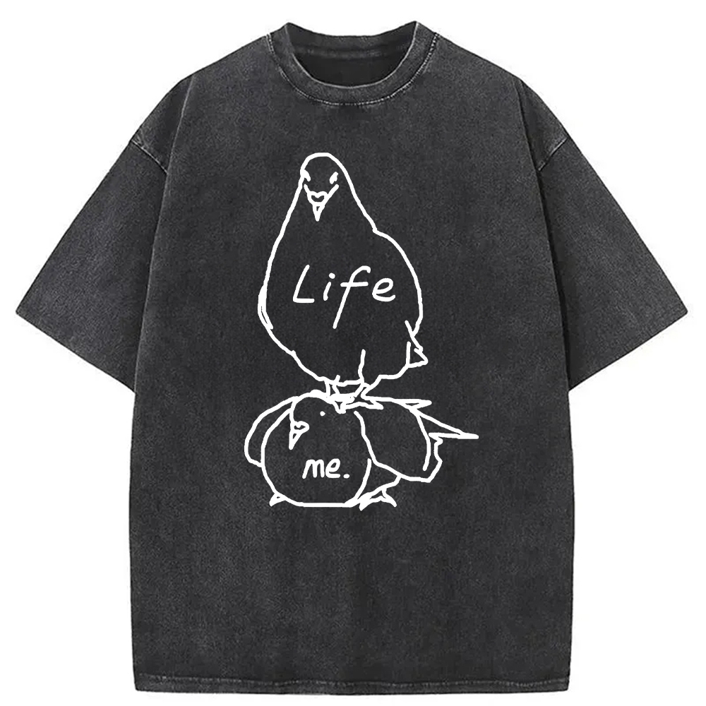 Tokyocanvas Life Is A Burden Washed T-Shirt