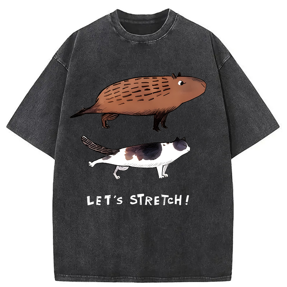 Tokyocanvas Let's Stretch Together Washed T-Shirt