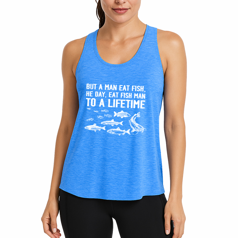 Tokyocanvas Buy a Man Eat Fish Fitness Tank