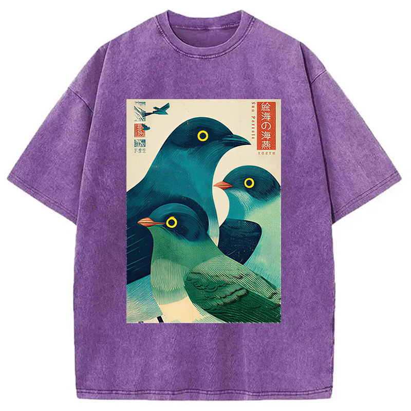Tokyocanvas Petrels Of The Painted Sea Washed T-Shirt