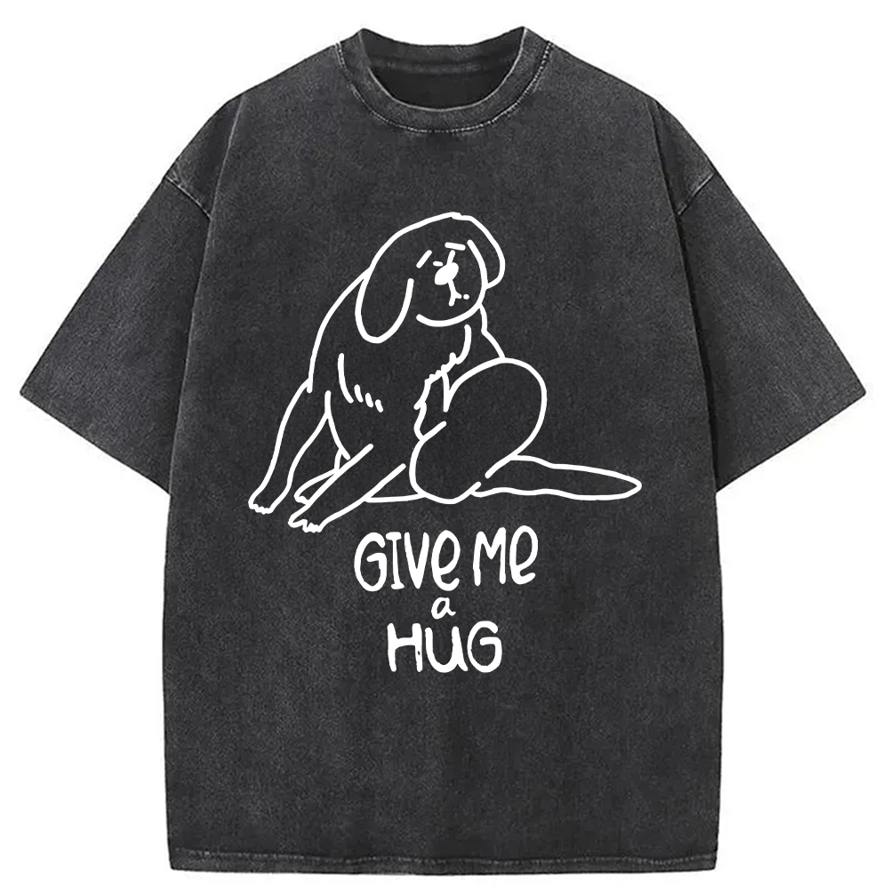 Tokyocanvas Dog Scratching Washed T-Shirt