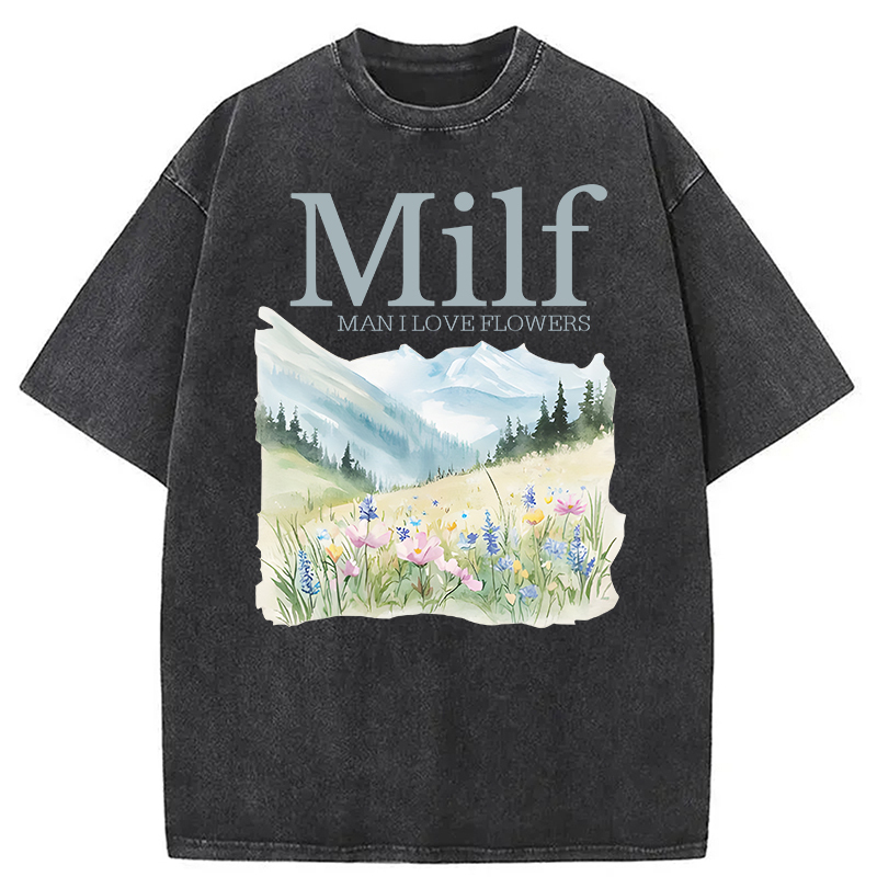 Tokyocanvas Man I Love Flowers Washed T-Shirt