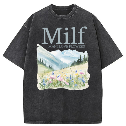 Tokyocanvas Man I Love Flowers Washed T-Shirt