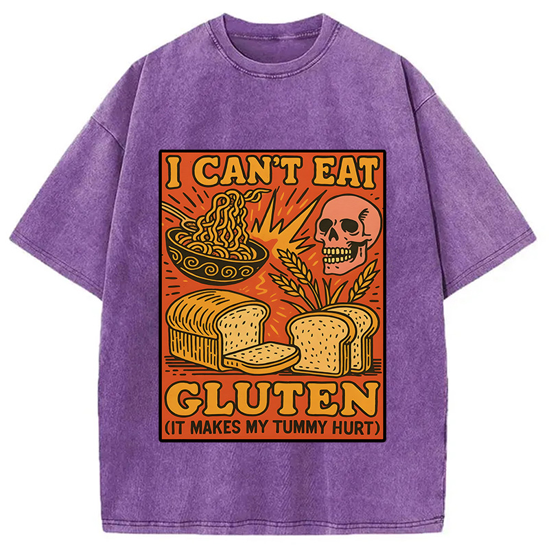 Tokyocanvas Funny Gluten Intolerance Meme Washed T-Shirt