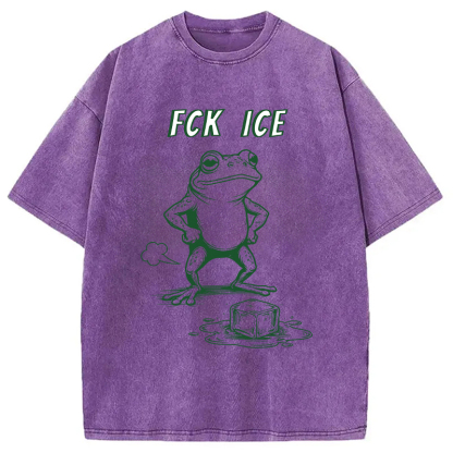 Tokyocanvas F*ck Ice Frog Meme Washed T-Shirt