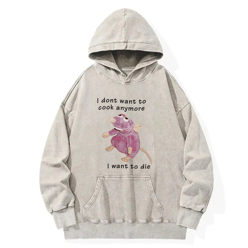 Tokyocanvas I Don't Want To Cook Anymore Washed Hoodie