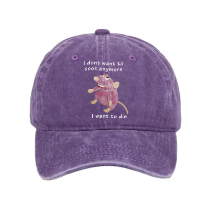 Tokyocanvas I Don't Want To Cook Anymore Washed Cap