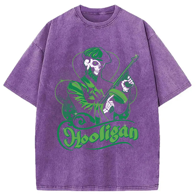 Tokyocanvas Hooligan Green Skeleton Washed T-Shirt