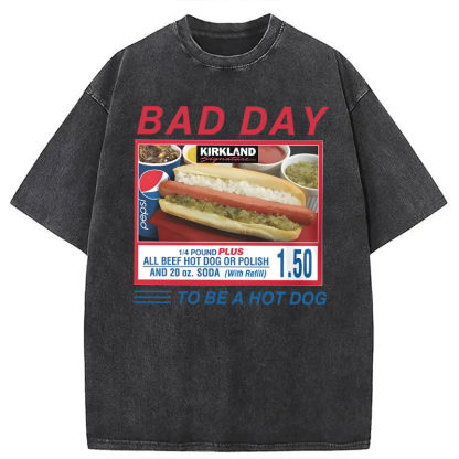 Tokyocanvas Bad Day To Be A Hot Dog Washed T-Shirt