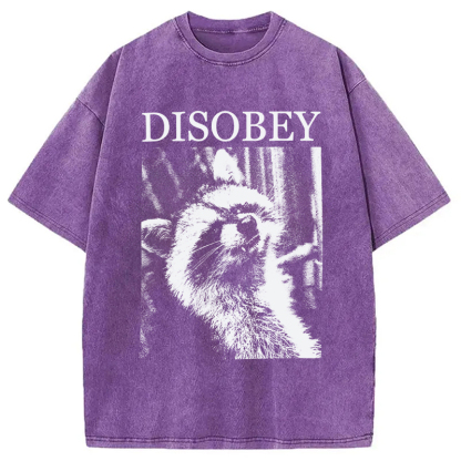 Tokyocanvas Disobey Raccoon Washed T-Shirt
