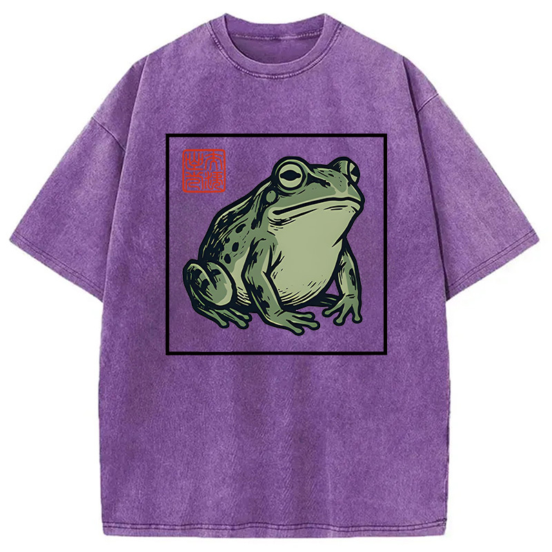 Tokyocanvas Zen Frog Washed T-Shirt