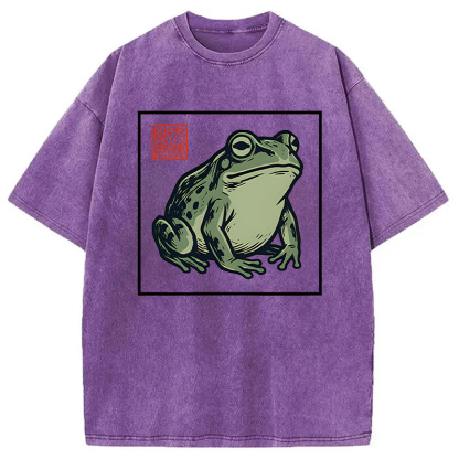 Tokyocanvas Zen Frog Washed T-Shirt