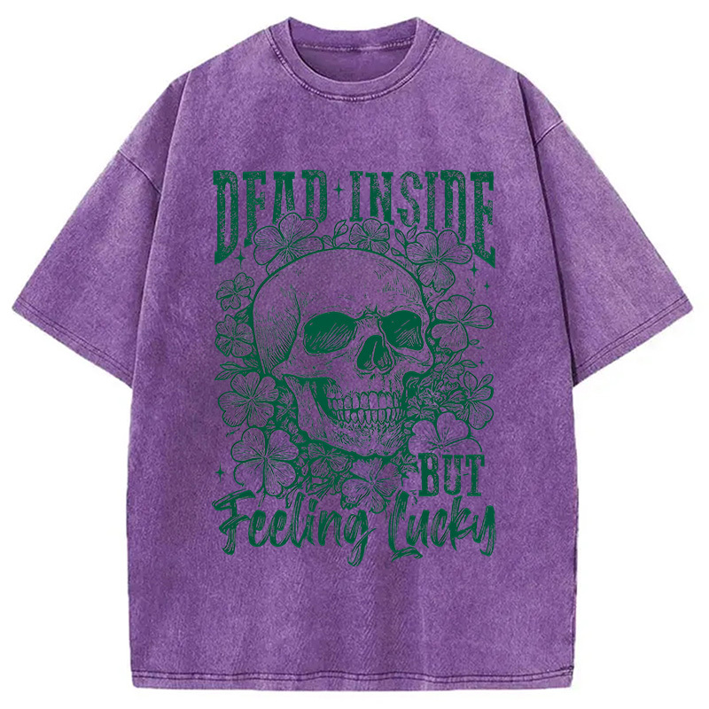 Tokyocanvas Dead Inside But Feeling Lucky Washed T-Shirt