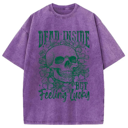 Tokyocanvas Dead Inside But Feeling Lucky Washed T-Shirt