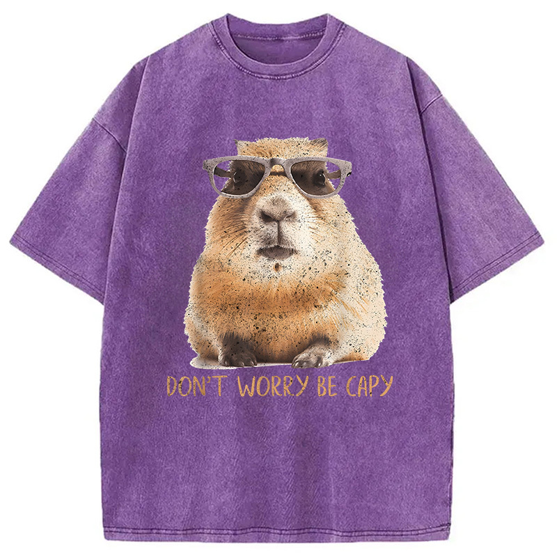 Tokyocanvas Don't Worry Be Capy Capybara Washed T-Shirt